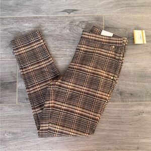 Anne Klein Brown and Tan Plaid Pants